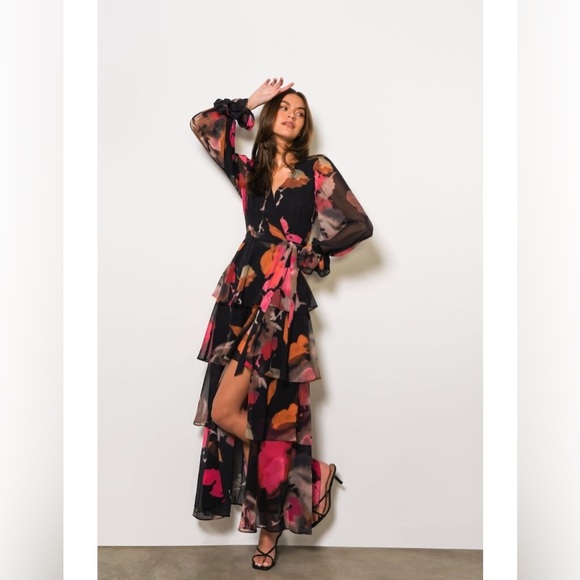 NWT Anthropologie Hutch Long Sleeve V Neck Wrap Maxi Dress - Picture 3 of 10